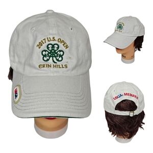 USGA Member Golf Hat 2017 US Open Erin Hills Hook & Loop Adjustable‎ Cap White